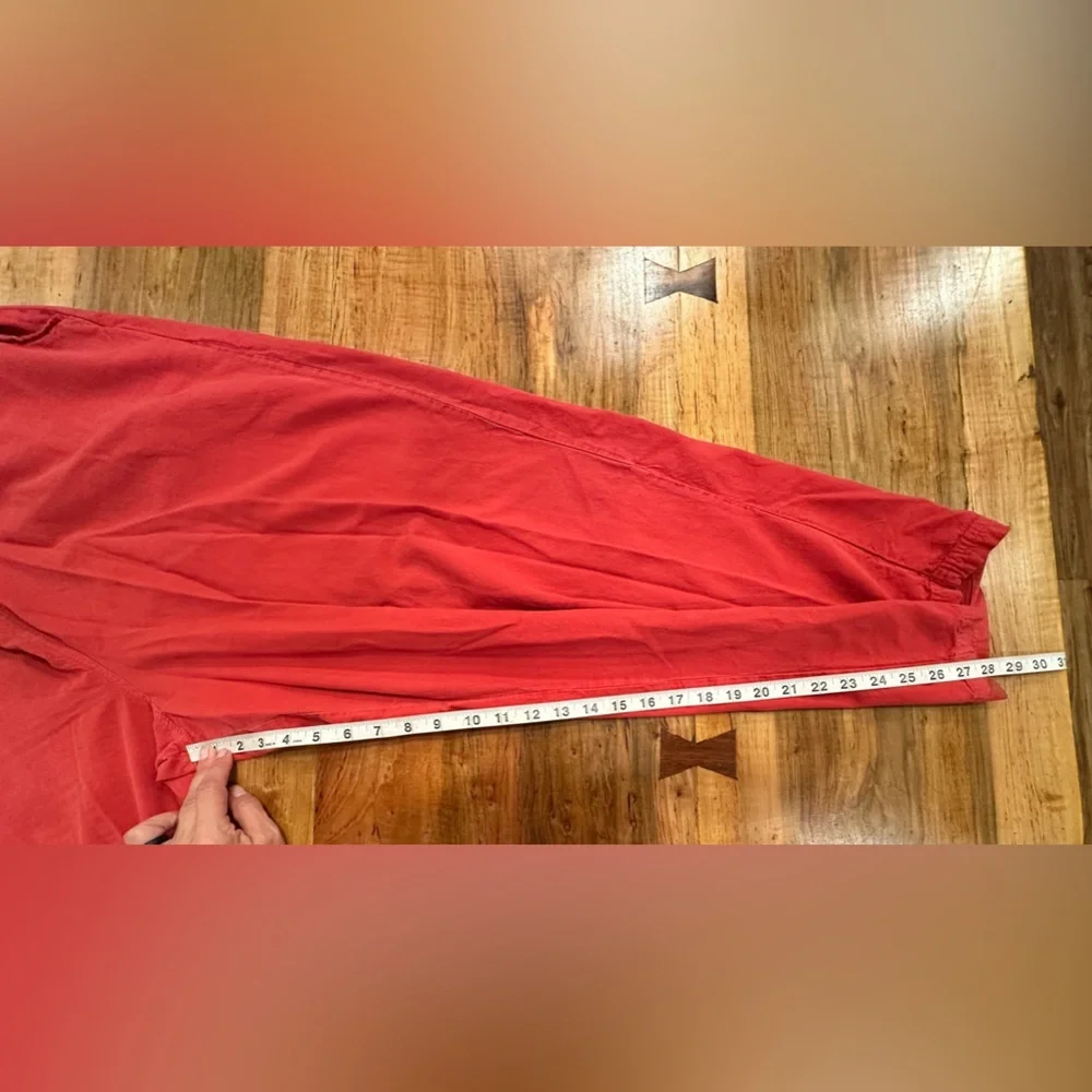 CaRáN New York Red Cotton Cargo Pants Plus Size 1X Coastal Boho Minimalist